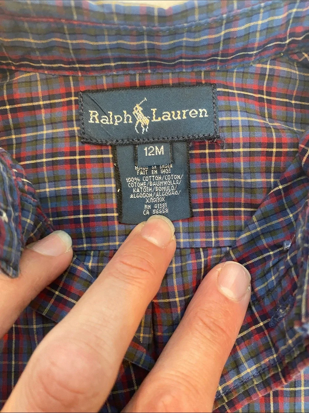 Ralph Lauren Navy & Red Plaid Button-Down Shirt